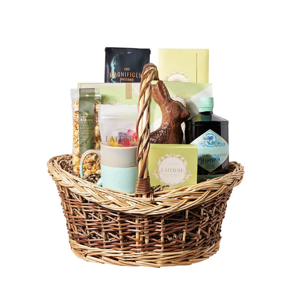 Complete Easter Morning Gift Basket Liquor gift baskets US delivery