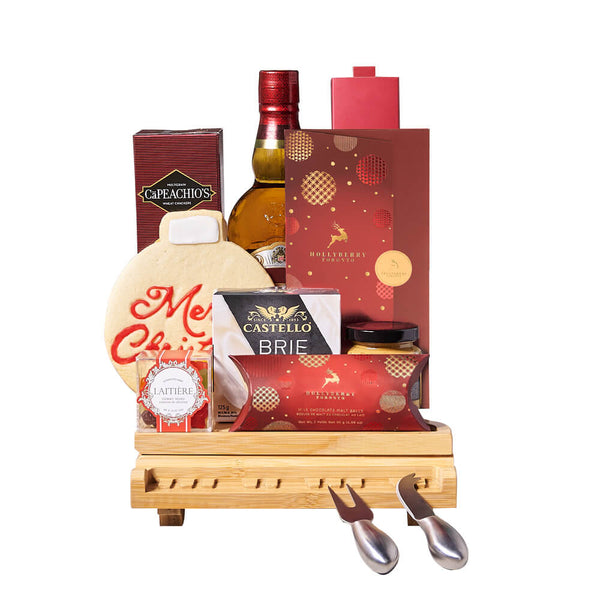 Holiday Piano Board & Spirits Gift Set Christmas gift baskets US