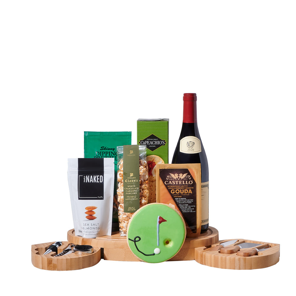 Sophisticated Cheeseboard Golf &amp; Wine Gift, gourmet gift, gourmet, wine gift, wine, golf gift, golf, sports gift, sports