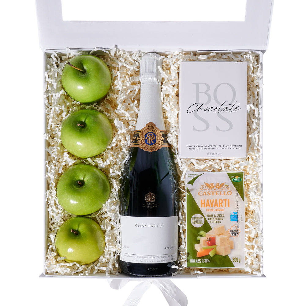 Champagne & Cheese Gift Box – Champagne gift baskets – US delivery - Good 4  You Gift Baskets USA