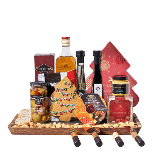 Bountiful Christmas Spirits Gift Board, christmas gift, christmas, holiday gift, holiday, liquor gift, liquor, gourmet gift, gourmet, cheeseboard gift, cheeseboard