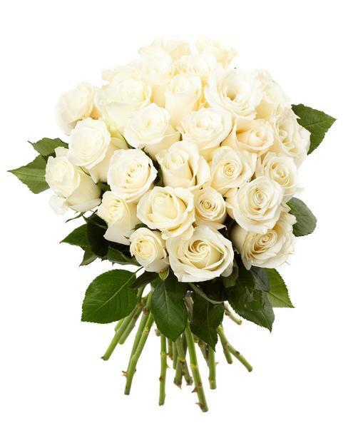 Quiet Reverence White Rose Bouquet