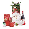 Christmas Santa Stocking Gift Set with Wine, wine gift basket, wine gift, wine, christmas gift basket, christmas gift, christmas, holiday gift basket, holiday gift, holiday, gourmet gift basket, gourmet gift, gourmet