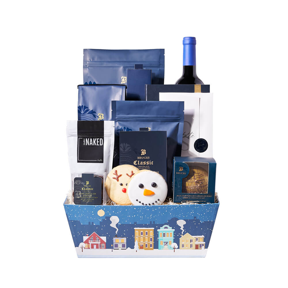 Christmas Wine &amp; Dessert Gift, christmas gift, christmas, holiday gift, holiday, wine gift, wine, gourmet gift, gourmet, cookie gift, cookie, coffee gift, coffee