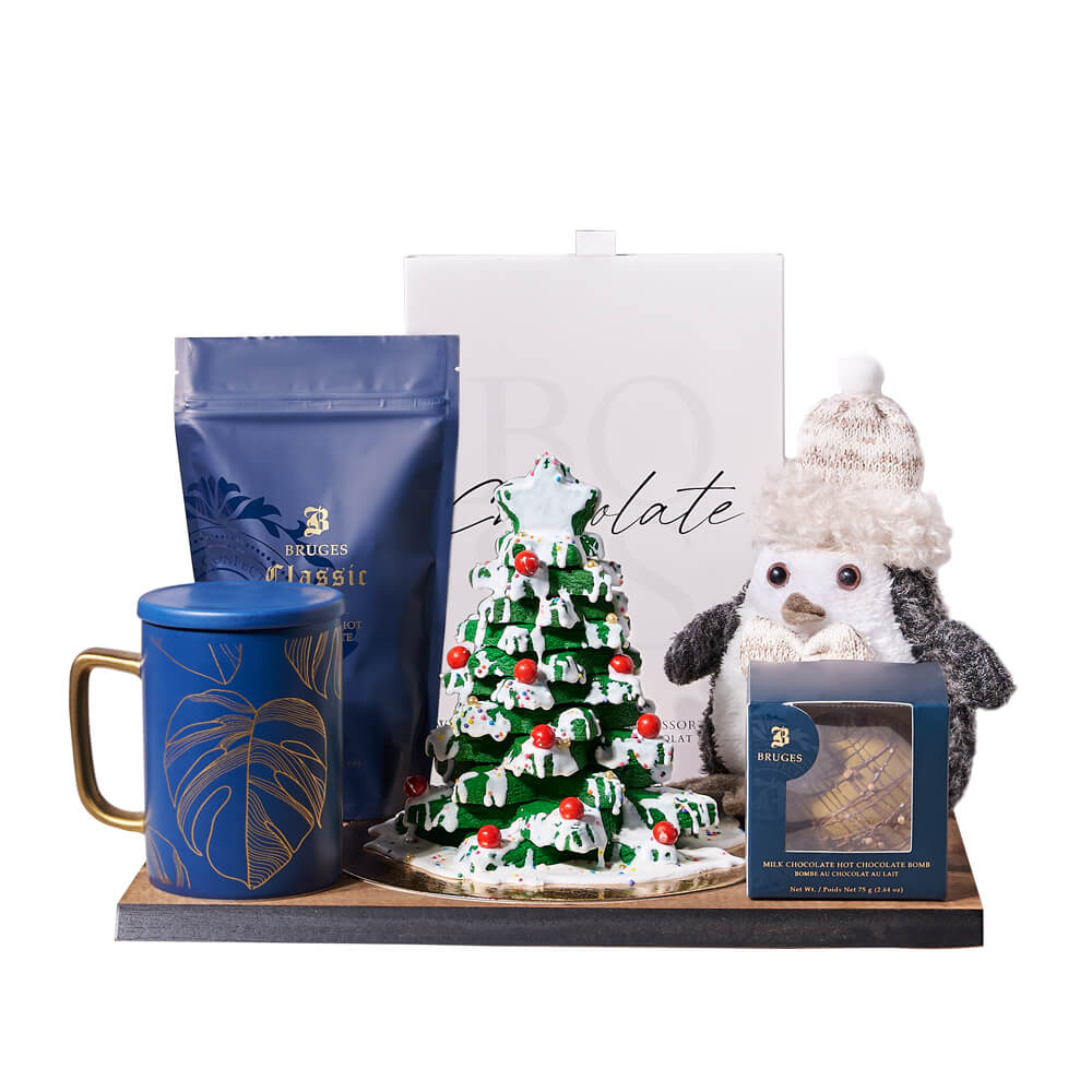 Cold Winter Penguin &amp; Hot Chocolate Gift, hot chocolate gift, hot chocolate, christmas gift, christmas, holiday gift, holiday, gourmet gift, gourmet