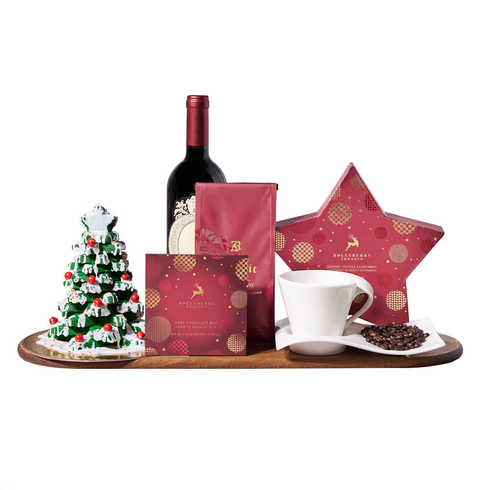 Cozy Holiday Coffee & Treat Gift, wine, wine gift, holiday gift, holiday, christmas gift, christmas, coffee gift, coffee