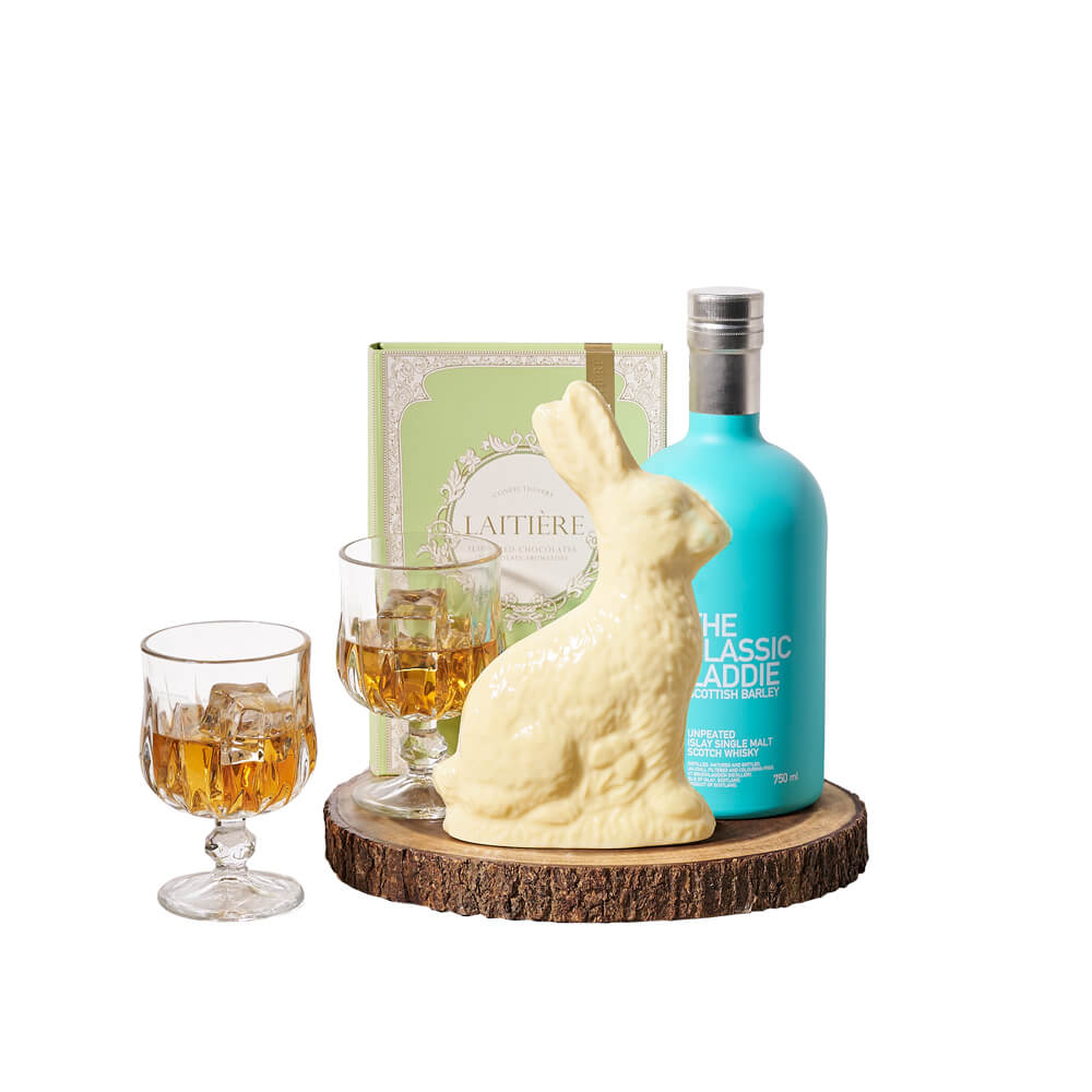 Easter Bunny &amp; Liquor Gift Set, liquor gift, liquor, chocolate gift, chocolate, gourmet gift, gourmet