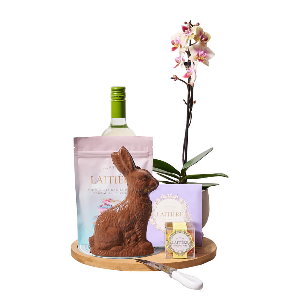 Easter Orchid &amp; Chocolate Gift Board, easter gift, easter, wine gift, wine, chocolate gift, chocolate, orchid gift, orchid, plant gift, plant