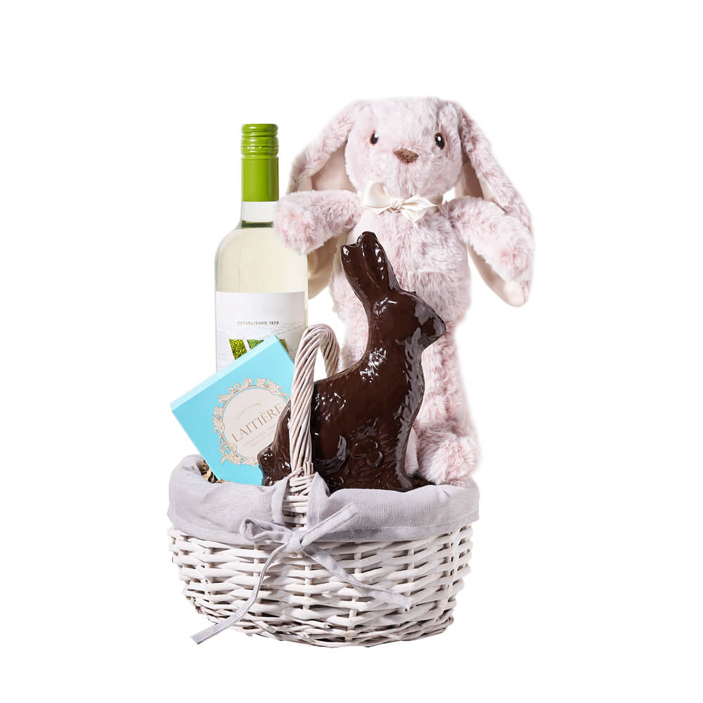 Easter Wine &amp; Chocolate Gift Set, wine gift, wine, chocolate gift, chocolate, plush gift, plush, gourmet gift, gourmet