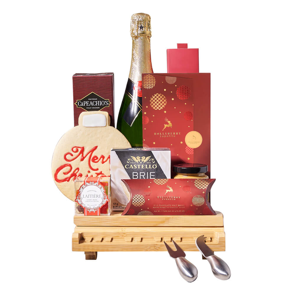 Holiday Piano Board &amp; Champagne Gift Set, christmas gift, christmas, holiday gift, holiday, champagne gift, champagne, sparkling wine gift, sparkling wine, gourmet gift, gourmet, chocolate gift, chocolate
