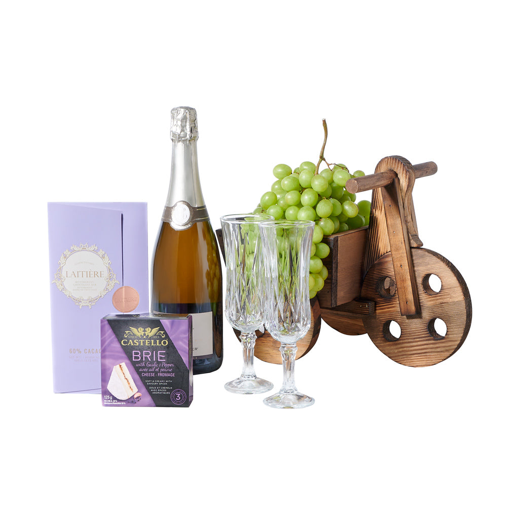 Fruit & Cheese Champagne Gift Set – champagne gift baskets – US delivery -  Good 4 You Gift Baskets USA