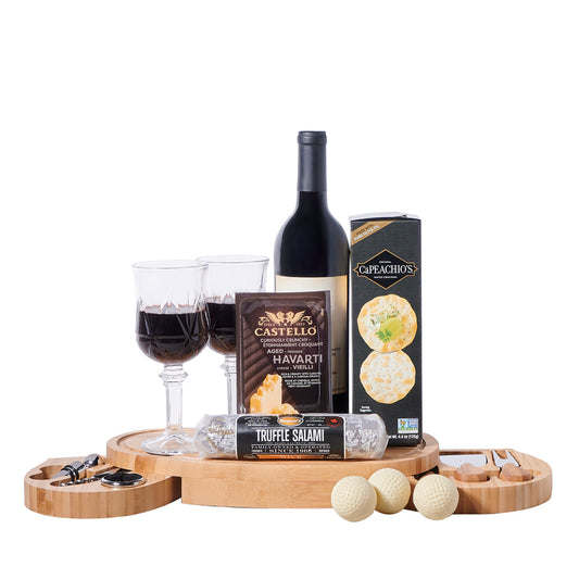 Sophisticated Cheese Board Gift, gourmet gift, gourmet, wine gift, wine, sports gift, sports, golf gift, golf