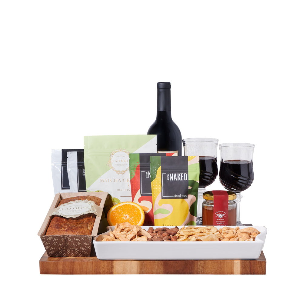 Celebrate with Wine &amp; Snacks Gift, gourmet gift, gourmet, wine gift, wine, dried fruit &amp; nuts gift, dried fruit &amp; nuts