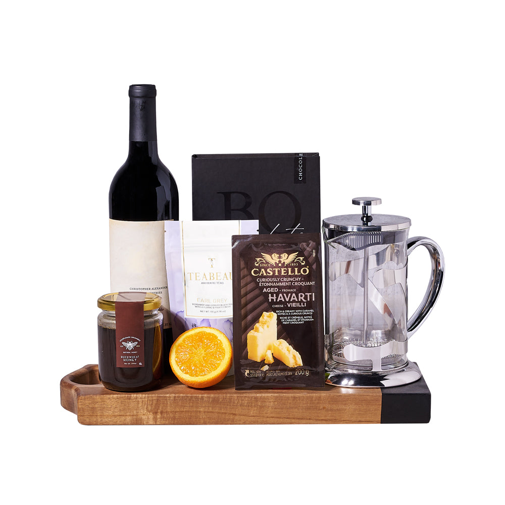 Bringing the Banquet Wine Gift Basket, wine gift, wine, tea gift, tea, gourmet gift, gourmet