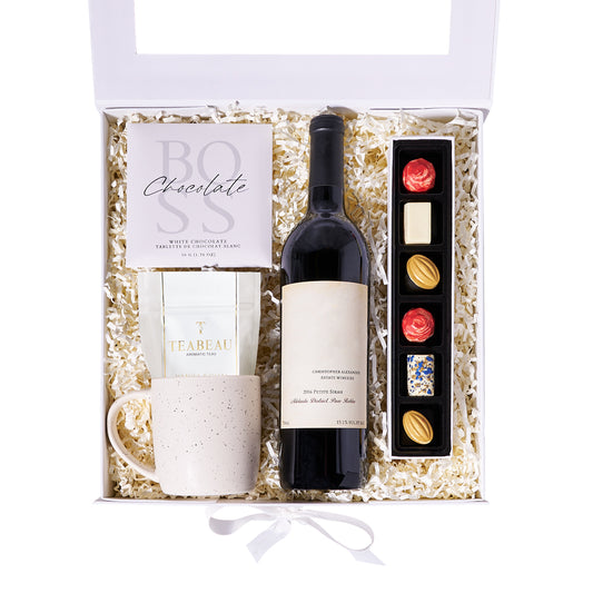 Snacks are Served Wine Gift, wine gift, wine, gourmet gift, gourmet, tea gift, tea, chocolate gift, chocolate