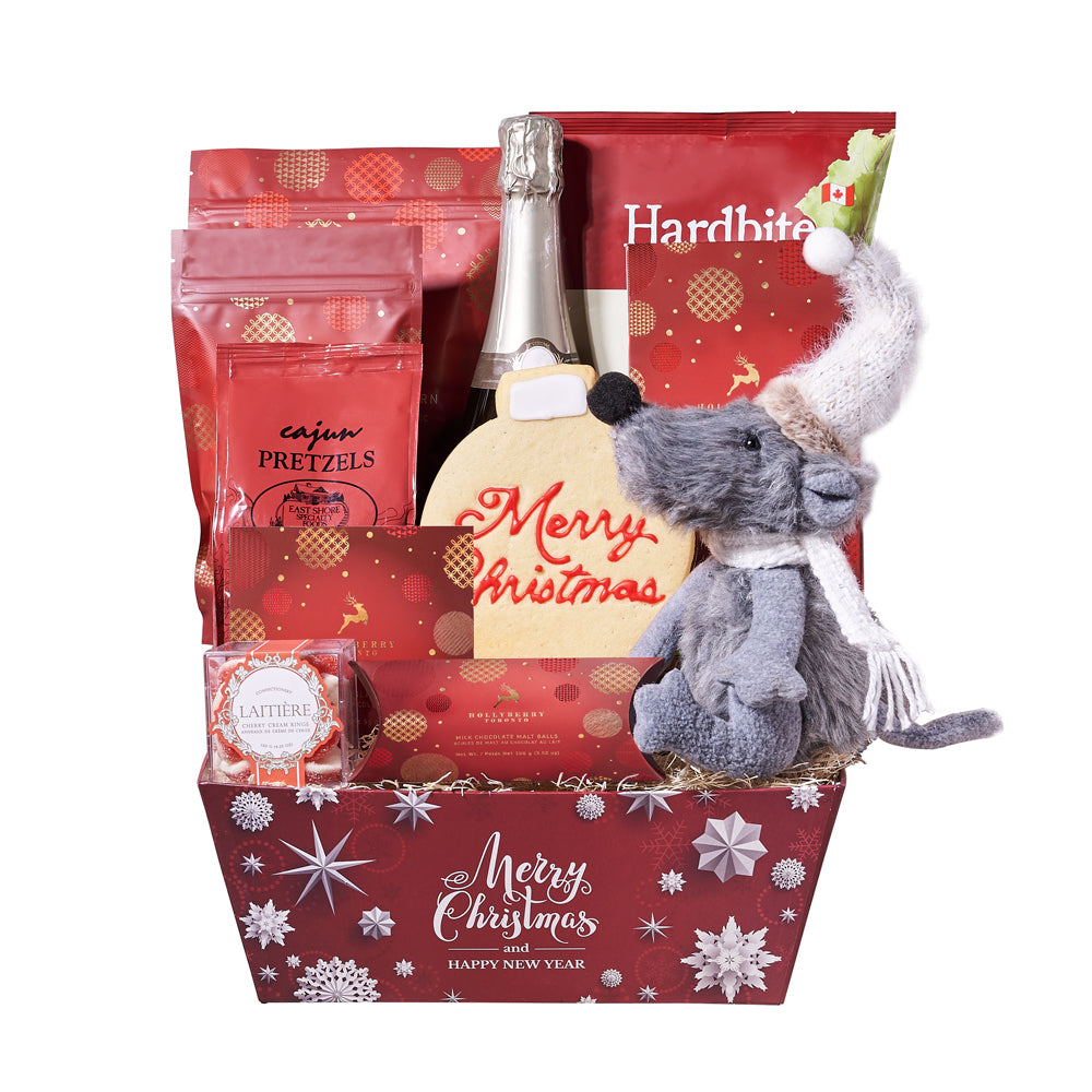 Christmas Mouse Champagne Gift Basket – Christmas gift baskets