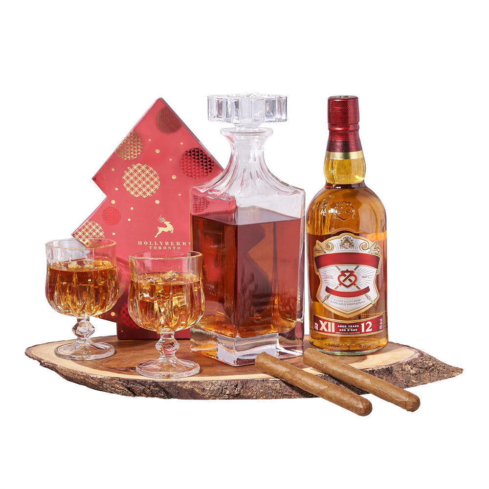 Holiday Spirits &amp; Decanter Gift, liquor gift basket. liquor gift, liquor, christmas gift basket, christmas gift, christmas, holiday gift basket, holiday gift, holiday