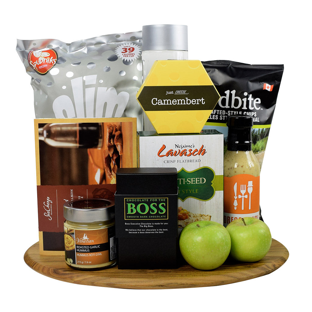 Spectacle of Snacks Gift Basket with Water