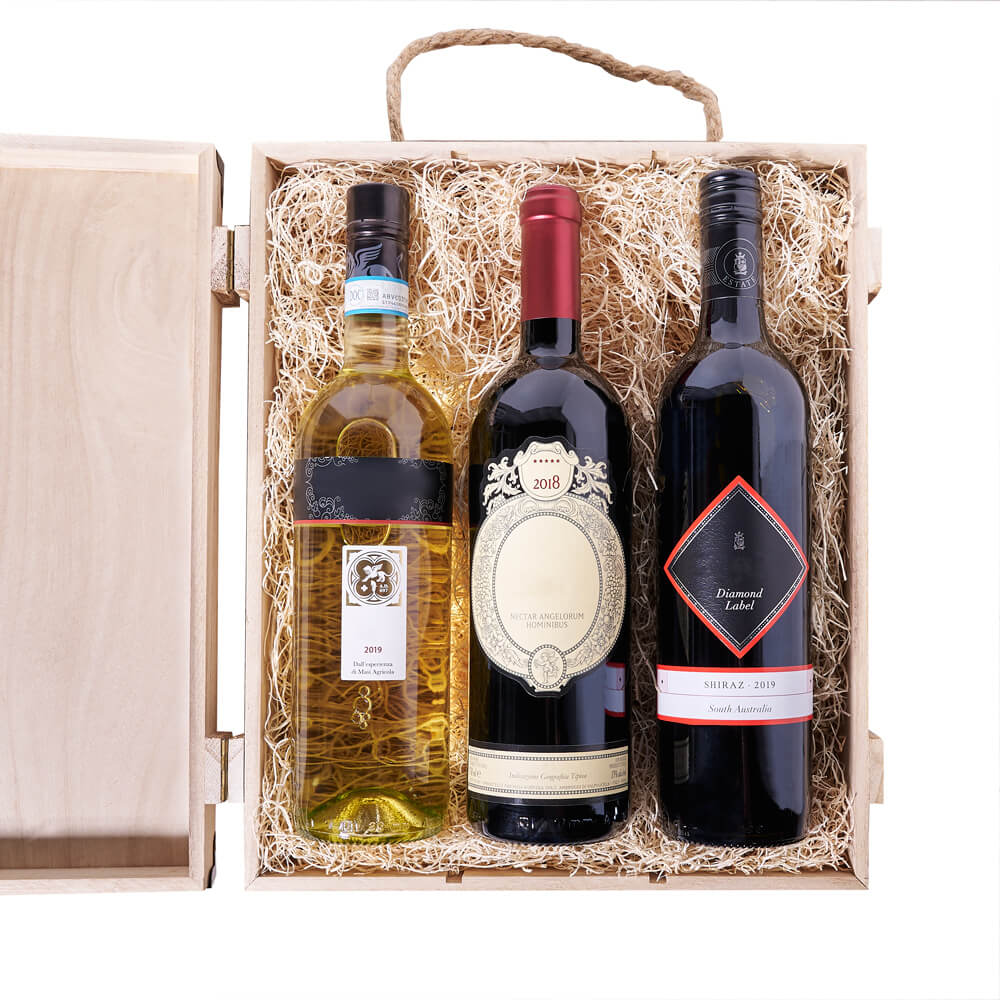Triple Wine Crate – Wine gift baskets – US delivery - Good Baskets