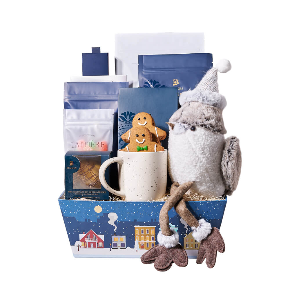 Wintery Bird &amp; Hot Chocolate Gift, christmas gift, christmas, holiday gift, holiday, gourmet gift, gourmet, hot chocolate gift, hot chocolate