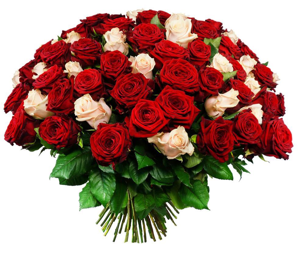 Bouquet Of Red &amp; White Roses