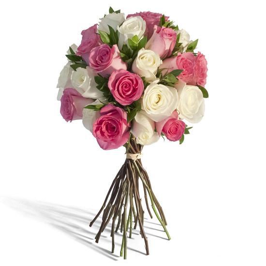 PINK &amp; WHITE ROSES BOUQUET